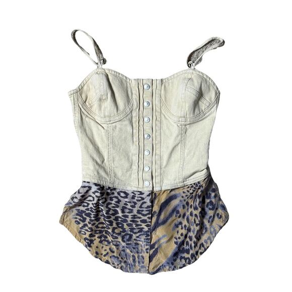 Krizia Tops - Rare Krizia Maglia Vintage 90s Tank Top Sz 6 Bra Bustier Sweetheart Button Front